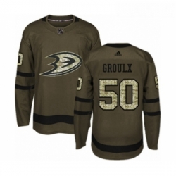 Youth Adidas Anaheim Ducks 50 Benoit Olivier Groulx Premier Green Salute to Service NHL Jersey 