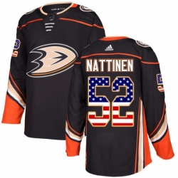 Youth Adidas Anaheim Ducks 52 Julius Nattinen Authentic Black USA Flag Fashion NHL Jersey 