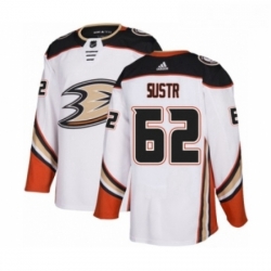 Youth Adidas Anaheim Ducks 62 Andrej Sustr Authentic White Away NHL Jersey 