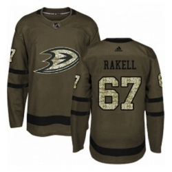 Youth Adidas Anaheim Ducks 67 Rickard Rakell Authentic Green Salute to Service NHL Jersey 