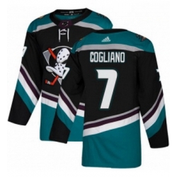Youth Adidas Anaheim Ducks 7 Andrew Cogliano Authentic Black Teal Third NHL Jersey 