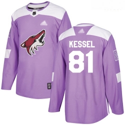 Coyotes #81 Phil Kessel Purple Authentic Fights Cancer Stitched Hockey Jersey