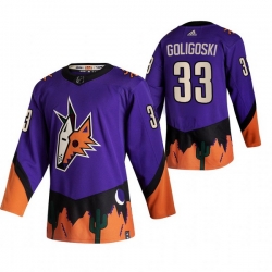 Men Arizona Coyotes 33 Alex Goligoski Purple Adidas 2020 21 Reverse Retro Alternate NHL Jersey