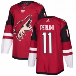 Mens Adidas Arizona Coyotes 11 Brendan Perlini Premier Burgundy Red Home NHL Jersey 