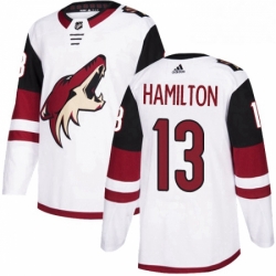 Mens Adidas Arizona Coyotes 13 Freddie Hamilton Authentic White Away NHL Jersey 
