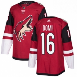 Mens Adidas Arizona Coyotes 16 Max Domi Authentic Burgundy Red Home NHL Jersey 