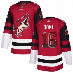 Mens Adidas Arizona Coyotes 16 Max Domi Authentic Maroon Drift Fashion NHL Jersey 