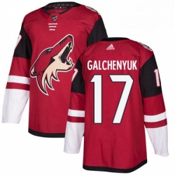 Mens Adidas Arizona Coyotes 17 Alex Galchenyuk Maroon Home Authentic Stitched NHL Jersey 