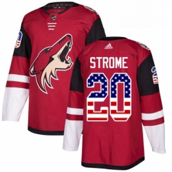Mens Adidas Arizona Coyotes 20 Dylan Strome Authentic Red USA Flag Fashion NHL Jersey 
