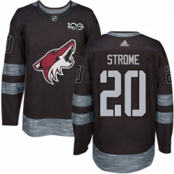 Mens Adidas Arizona Coyotes 20 Dylan Strome Premier Black 1917 2017 100th Anniversary NHL Jersey 