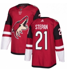 Mens Adidas Arizona Coyotes 21 Derek Stepan Premier Burgundy Red Home NHL Jersey 