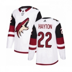 Mens Adidas Arizona Coyotes 22 Barrett Hayton Authentic White Away NHL Jerse