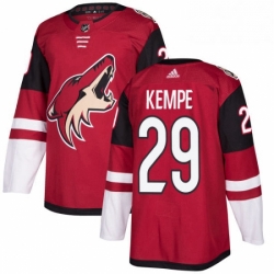 Mens Adidas Arizona Coyotes 29 Mario Kempe Authentic Burgundy Red Home NHL Jersey 