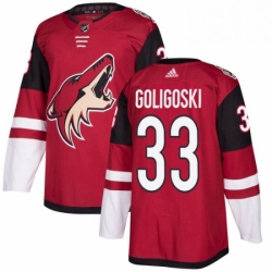 Mens Adidas Arizona Coyotes 33 Alex Goligoski Premier Burgundy Red Home NHL Jersey 