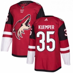 Mens Adidas Arizona Coyotes 35 Darcy Kuemper Authentic Burgundy Red Home NHL Jersey 