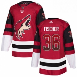 Mens Adidas Arizona Coyotes 36 Christian Fischer Authentic Maroon Drift Fashion NHL Jersey 