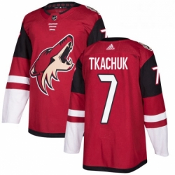 Mens Adidas Arizona Coyotes 7 Keith Tkachuk Authentic Burgundy Red Home NHL Jersey 