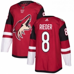 Mens Adidas Arizona Coyotes 8 Tobias Rieder Premier Burgundy Red Home NHL Jersey 