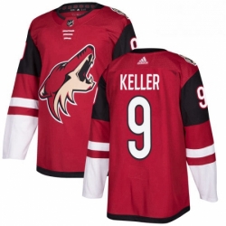 Mens Adidas Arizona Coyotes 9 Clayton Keller Authentic Burgundy Red Home NHL Jersey 