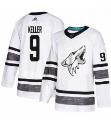 Mens Adidas Arizona Coyotes 9 Clayton Keller White 2019 All Star Game Parley Authentic Stitched NHL Jersey 