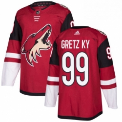 Mens Adidas Arizona Coyotes 99 Wayne Gretzky Premier Burgundy Red Home NHL Jersey 