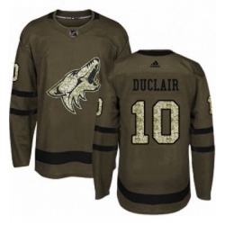 Youth Adidas Arizona Coyotes 10 Anthony Duclair Authentic Green Salute to Service NHL Jersey 