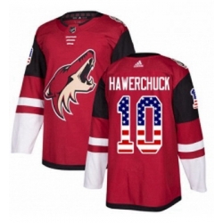 Youth Adidas Arizona Coyotes 10 Dale Hawerchuck Authentic Red USA Flag Fashion NHL Jersey 