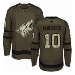 Youth Adidas Arizona Coyotes 10 Dale Hawerchuck Premier Green Salute to Service NHL Jersey 