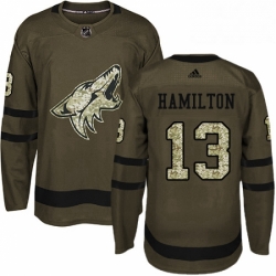Youth Adidas Arizona Coyotes 13 Freddie Hamilton Authentic Green Salute to Service NHL Jersey 
