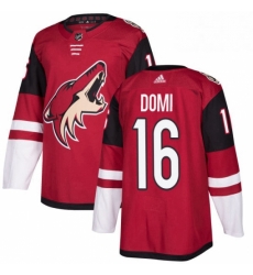 Youth Adidas Arizona Coyotes 16 Max Domi Premier Burgundy Red Home NHL Jersey 