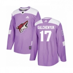 Youth Adidas Arizona Coyotes 17 Alex Galchenyuk Authentic Purple Fights Cancer Practice NHL Jersey 