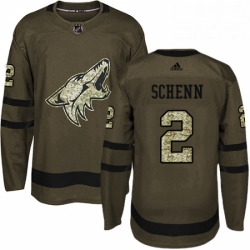 Youth Adidas Arizona Coyotes 2 Luke Schenn Authentic Green Salute to Service NHL Jersey 