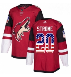 Youth Adidas Arizona Coyotes 20 Dylan Strome Authentic Red USA Flag Fashion NHL Jersey 