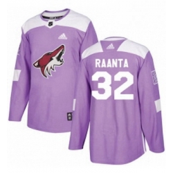 Youth Adidas Arizona Coyotes 32 Antti Raanta Authentic Purple Fights Cancer Practice NHL Jersey 