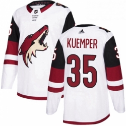 Youth Adidas Arizona Coyotes 35 Darcy Kuemper Authentic White Away NHL Jersey 