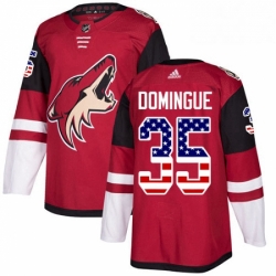 Youth Adidas Arizona Coyotes 35 Louis Domingue Authentic Red USA Flag Fashion NHL Jersey 