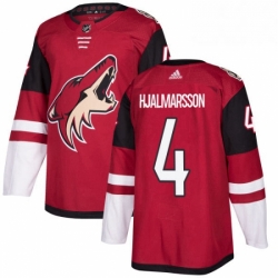 Youth Adidas Arizona Coyotes 4 Niklas Hjalmarsson Authentic Burgundy Red Home NHL Jersey 