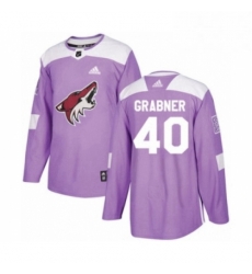 Youth Adidas Arizona Coyotes 40 Michael Grabner Authentic Purple Fights Cancer Practice NHL Jersey 