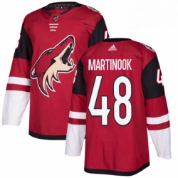 Youth Adidas Arizona Coyotes 48 Jordan Martinook Authentic Burgundy Red Home NHL Jersey 
