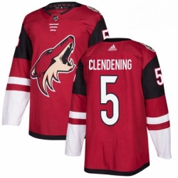 Youth Adidas Arizona Coyotes 5 Adam Clendening Authentic Burgundy Red Home NHL Jersey 