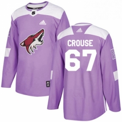 Youth Adidas Arizona Coyotes 67 Lawson Crouse Authentic Purple Fights Cancer Practice NHL Jersey 