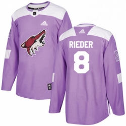 Youth Adidas Arizona Coyotes 8 Tobias Rieder Authentic Purple Fights Cancer Practice NHL Jersey 