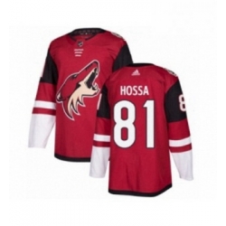 Youth Adidas Arizona Coyotes 81 Marian Hossa Premier Burgundy Red Home NHL Jersey 
