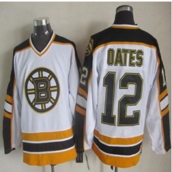 Boston Bruins #12 Adam Oates White Black CCM Throwback Stitched NHL Jersey