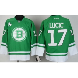 Boston Bruins 17 Milan Lucic Green St Patty's Day NHL Jersey