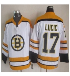 Boston Bruins #17 Milan Lucic White CCM Throwback Stitched NHL Jersey