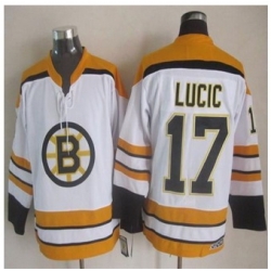 Boston Bruins #17 Milan Lucic White CCM Throwback Stitched NHL Jersey