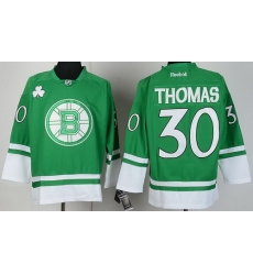 Boston Bruins 30 Tim Thomas Green St Patty's Day NHL Jersey