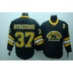 Boston Bruins 37 Patrice Bergeron Black Jerseys With A Patch