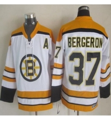 Boston Bruins #37 Patrice Bergeron White CCM Throwback Stitched NHL Jersey
